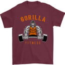 Gym Gorilla Fitness Bodybuilding Training Mens T-Shirt Cotton Gildan Maroon