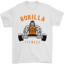 Gym Gorilla Fitness Bodybuilding Training Mens T-Shirt Cotton Gildan White