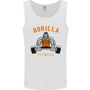 Gym Gorilla Fitness Bodybuilding Training Mens Vest Tank Top White