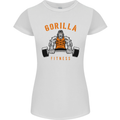 Gym Gorilla Fitness Bodybuilding Training Womens Petite Cut T-Shirt White