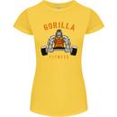 Gym Gorilla Fitness Bodybuilding Training Womens Petite Cut T-Shirt Yellow