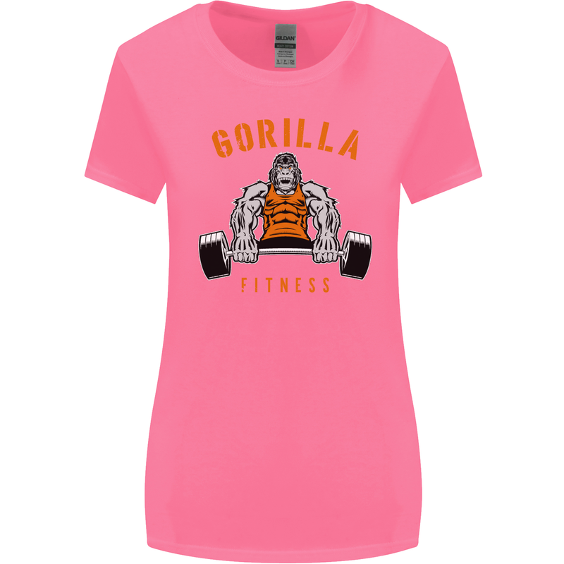 Gym Gorilla Fitness Bodybuilding Training Womens Wider Cut T-Shirt Azalea