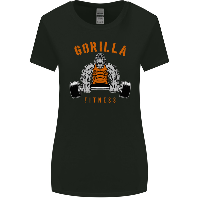 Gym Gorilla Fitness Bodybuilding Training Womens Wider Cut T-Shirt Black