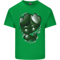 Gym Green Torso Ripped Muscles Effect Kids T-Shirt Childrens Irish Green