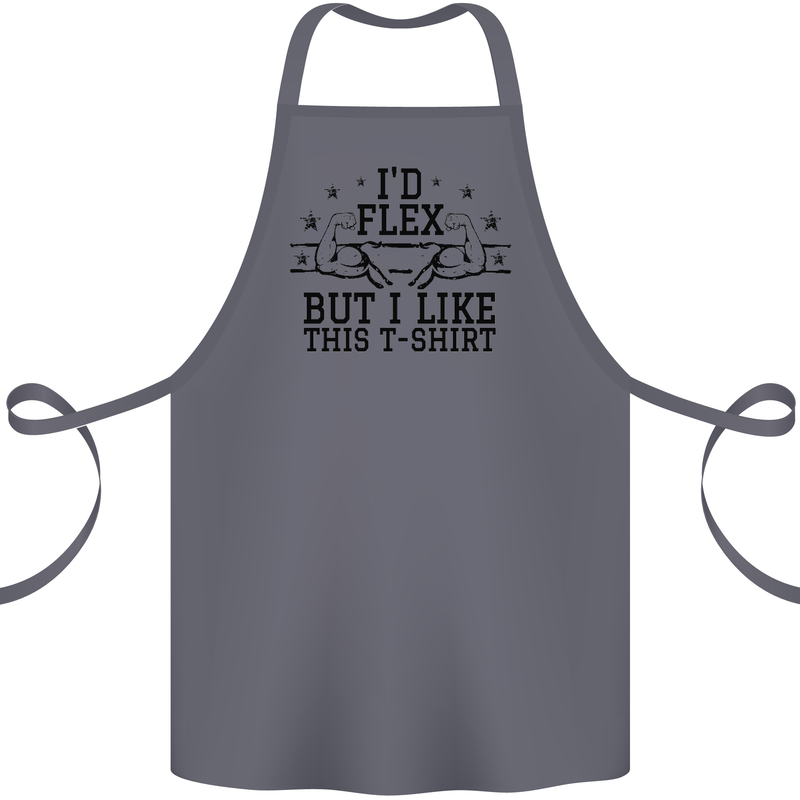 Gym I'd Flex but I Like This Funny Cotton Apron 100% Organic Steel