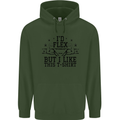 Gym I'd Flex but I Like This Funny Mens 80% Cotton Hoodie Forest Green