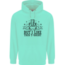 Gym I'd Flex but I Like This Funny Mens 80% Cotton Hoodie Peppermint
