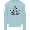 Gym I'd Flex but I Like This Funny Mens Sweatshirt Jumper Light Blue