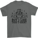 Gym I'd Flex but I Like This Funny Mens T-Shirt Cotton Gildan Charcoal