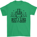 Gym I'd Flex but I Like This Funny Mens T-Shirt Cotton Gildan Irish Green