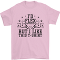 Gym I'd Flex but I Like This Funny Mens T-Shirt Cotton Gildan Light Pink