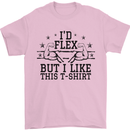 Gym I'd Flex but I Like This Funny Mens T-Shirt Cotton Gildan Light Pink