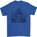 Gym I'd Flex but I Like This Funny Mens T-Shirt Cotton Gildan Royal Blue