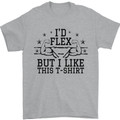 Gym I'd Flex but I Like This Funny Mens T-Shirt Cotton Gildan Sports Grey