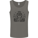 Gym I'd Flex but I Like This Funny Mens Vest Tank Top Charcoal