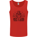 Gym I'd Flex but I Like This Funny Mens Vest Tank Top Red
