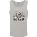 Gym I'd Flex but I Like This Funny Mens Vest Tank Top Sports Grey