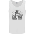 Gym I'd Flex but I Like This Funny Mens Vest Tank Top White