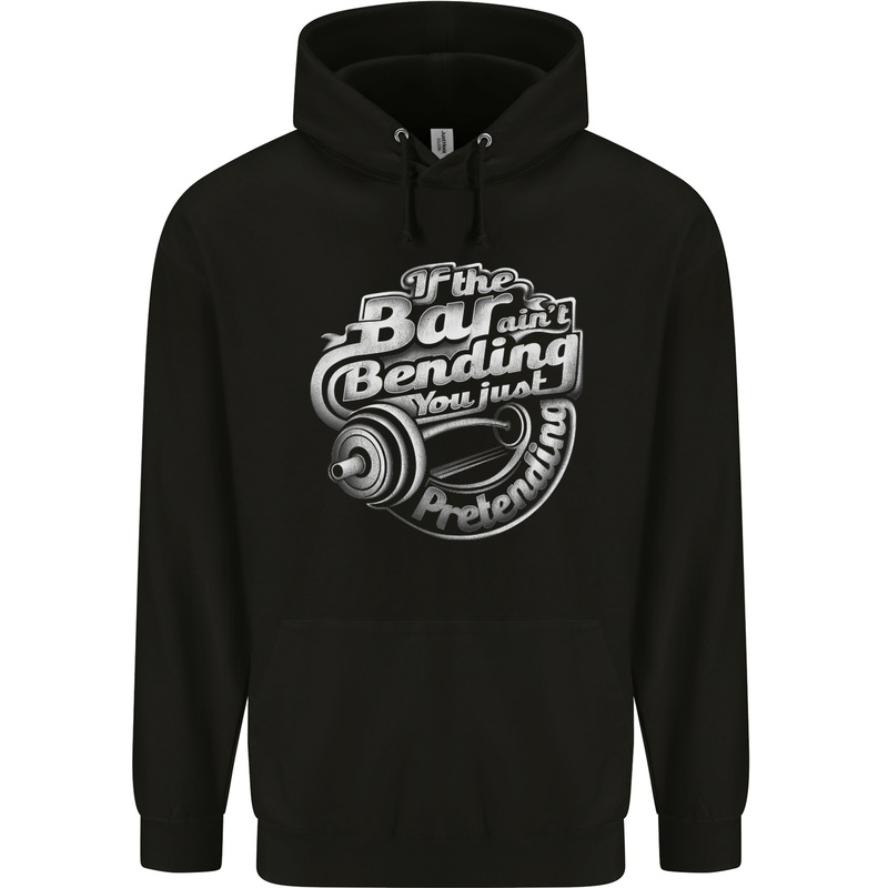 Gym If the Bar Ain't Bending Bodybuilding Mens Hoodie Black