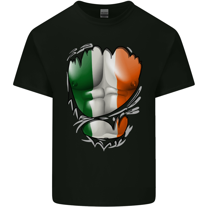 Gym Irish Tricolour Flag Muscles Ireland Mens Cotton T-Shirt Tee Top Black