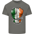 Gym Irish Tricolour Flag Muscles Ireland Mens Cotton T-Shirt Tee Top Charcoal