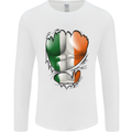 Gym Irish Tricolour Flag Muscles Ireland Mens Long Sleeve T-Shirt White