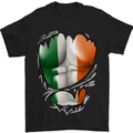 Gym Irish Tricolour Flag Muscles Ireland Mens T-Shirt Cotton Gildan Black