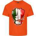 Gym Italian Flag Ripped Muscles Italy Kids T-Shirt Childrens Orange
