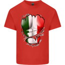 Gym Italian Flag Ripped Muscles Italy Kids T-Shirt Childrens Red