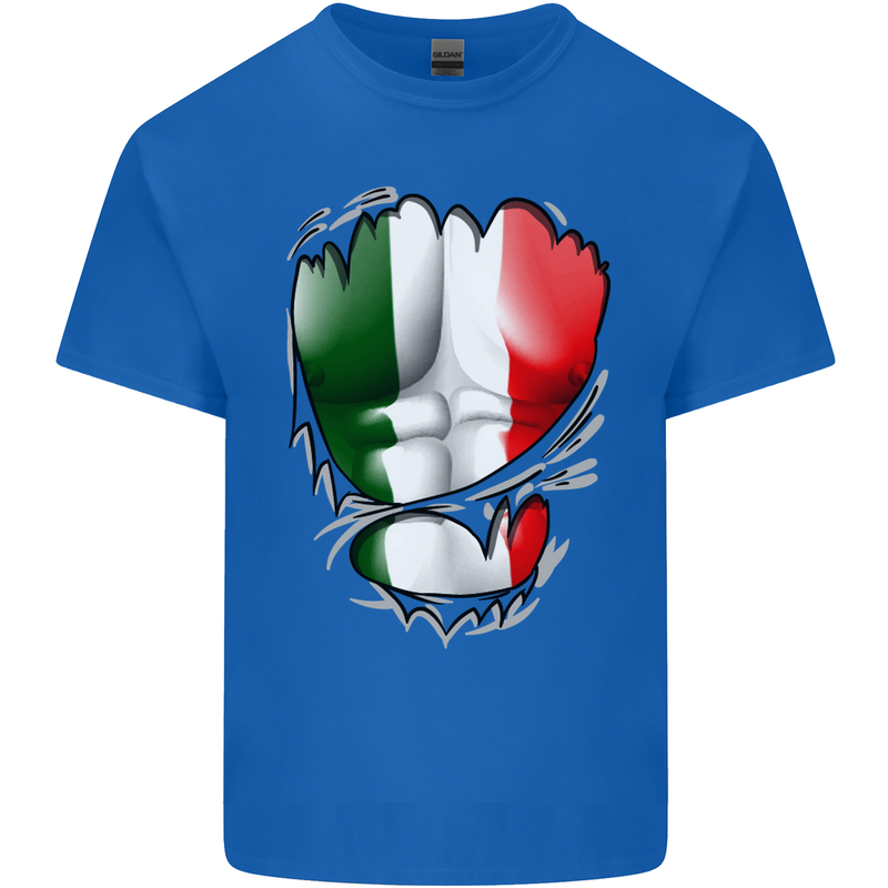 Gym Italian Flag Ripped Muscles Italy Kids T-Shirt Childrens Royal Blue