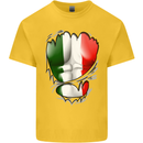Gym Italian Flag Ripped Muscles Italy Kids T-Shirt Childrens Yellow