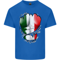 Gym Italian Flag Ripped Muscles Italy Mens Cotton T-Shirt Tee Top Royal Blue