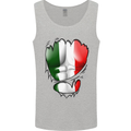 Gym Italian Flag Ripped Muscles Italy Mens Vest Tank Top Sports Grey