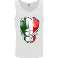 Gym Italian Flag Ripped Muscles Italy Mens Vest Tank Top White