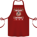 Gym Merry Liftmas Christmas Bodybuilding Cotton Apron 100% Organic Maroon