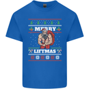 Gym Merry Liftmas Christmas Bodybuilding Mens Cotton T-Shirt Tee Top Royal Blue