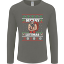 Gym Merry Liftmas Christmas Bodybuilding Mens Long Sleeve T-Shirt Charcoal