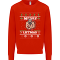 Gym Merry Liftmas Christmas Bodybuilding Mens Sweatshirt Jumper Bright Red