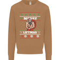 Gym Merry Liftmas Christmas Bodybuilding Mens Sweatshirt Jumper Caramel Latte