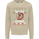 Gym Merry Liftmas Christmas Bodybuilding Mens Sweatshirt Jumper Sand