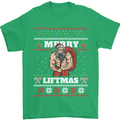 Gym Merry Liftmas Christmas Bodybuilding Mens T-Shirt Cotton Gildan Irish Green