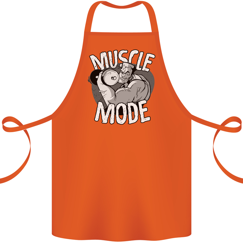 Gym Muscle Mode Bodybuilding Weightlifting Cotton Apron 100% Organic Orange