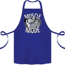 Gym Muscle Mode Bodybuilding Weightlifting Cotton Apron 100% Organic Royal Blue