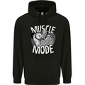 Gym Muscle Mode Bodybuilding Weightlifting Mens 80% Cotton Hoodie Black