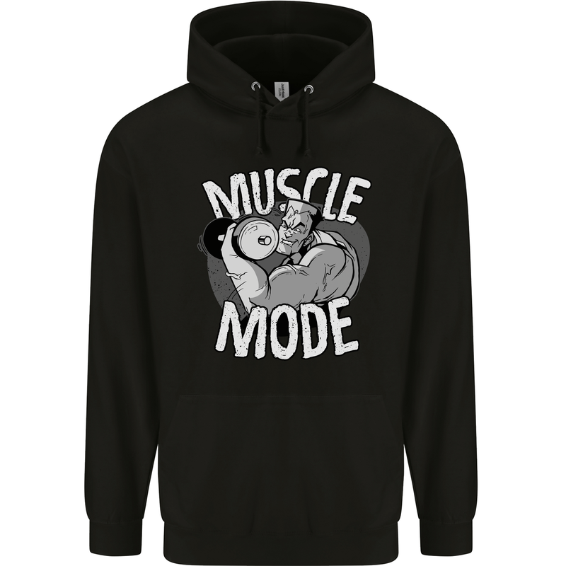 Gym Muscle Mode Bodybuilding Weightlifting Mens 80% Cotton Hoodie Black
