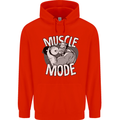 Gym Muscle Mode Bodybuilding Weightlifting Mens 80% Cotton Hoodie Bright Red