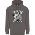 Gym Muscle Mode Bodybuilding Weightlifting Mens 80% Cotton Hoodie Charcoal