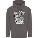 Gym Muscle Mode Bodybuilding Weightlifting Mens 80% Cotton Hoodie Charcoal