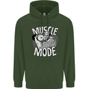 Gym Muscle Mode Bodybuilding Weightlifting Mens 80% Cotton Hoodie Forest Green