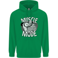 Gym Muscle Mode Bodybuilding Weightlifting Mens 80% Cotton Hoodie Irish Green